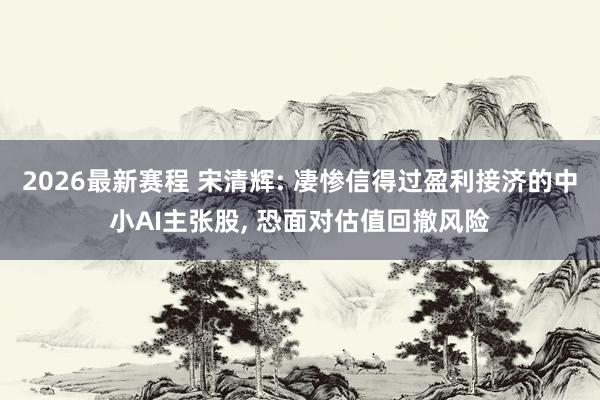 2026最新赛程 宋清辉: 凄惨信得过盈利接济的中小AI主张股， 恐面对估值回撤风险