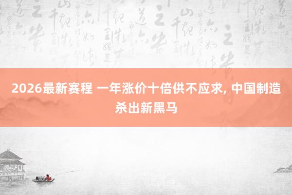 2026最新赛程 一年涨价十倍供不应求， 中国制造杀出新黑马