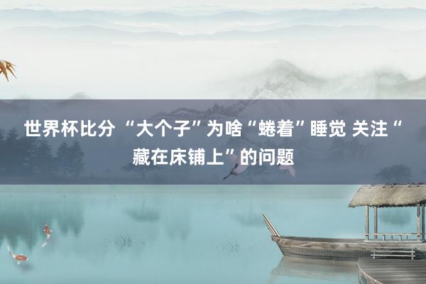 世界杯比分 “大个子”为啥“蜷着”睡觉 关注“藏在床铺上”的问题