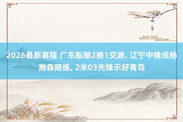 2026最新赛程 广东酝酿2换1交游， 辽宁中锋成杨瀚森陪练， 2米03先锋示好青岛
