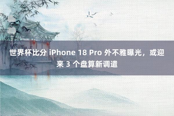 世界杯比分 iPhone 18 Pro 外不雅曝光，或迎来 3 个盘算新调遣