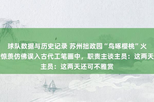 球队数据与历史记录 苏州拙政园“鸟啄樱桃”火出圈，网友惊羡仿佛误入古代工笔画中，职责主谈主员：这两天还可不雅赏