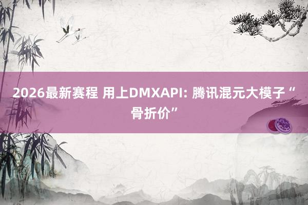 2026最新赛程 用上DMXAPI: 腾讯混元大模子“骨折价”