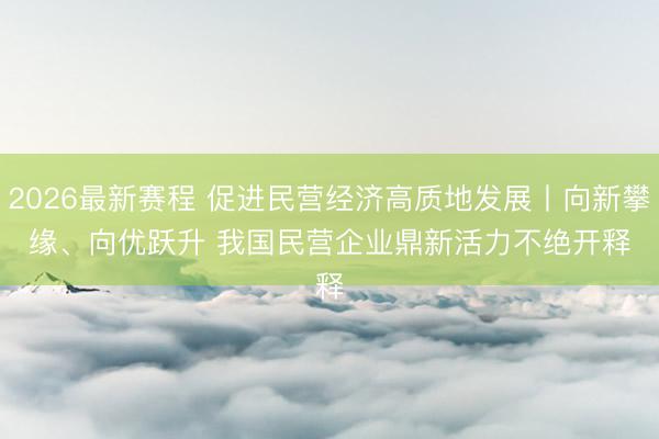 2026最新赛程 促进民营经济高质地发展丨向新攀缘、向优跃升 我国民营企业鼎新活力不绝开释
